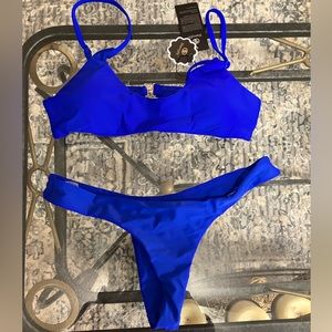 Blue cheeky bikini
